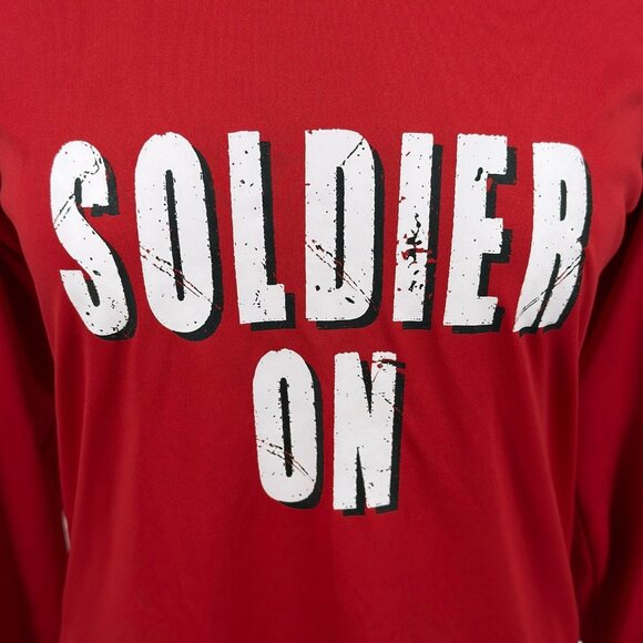 Soldier On Sans Limites Red Long Sleeve Performance Shirt Size Small Canada - Picture 5 of 10